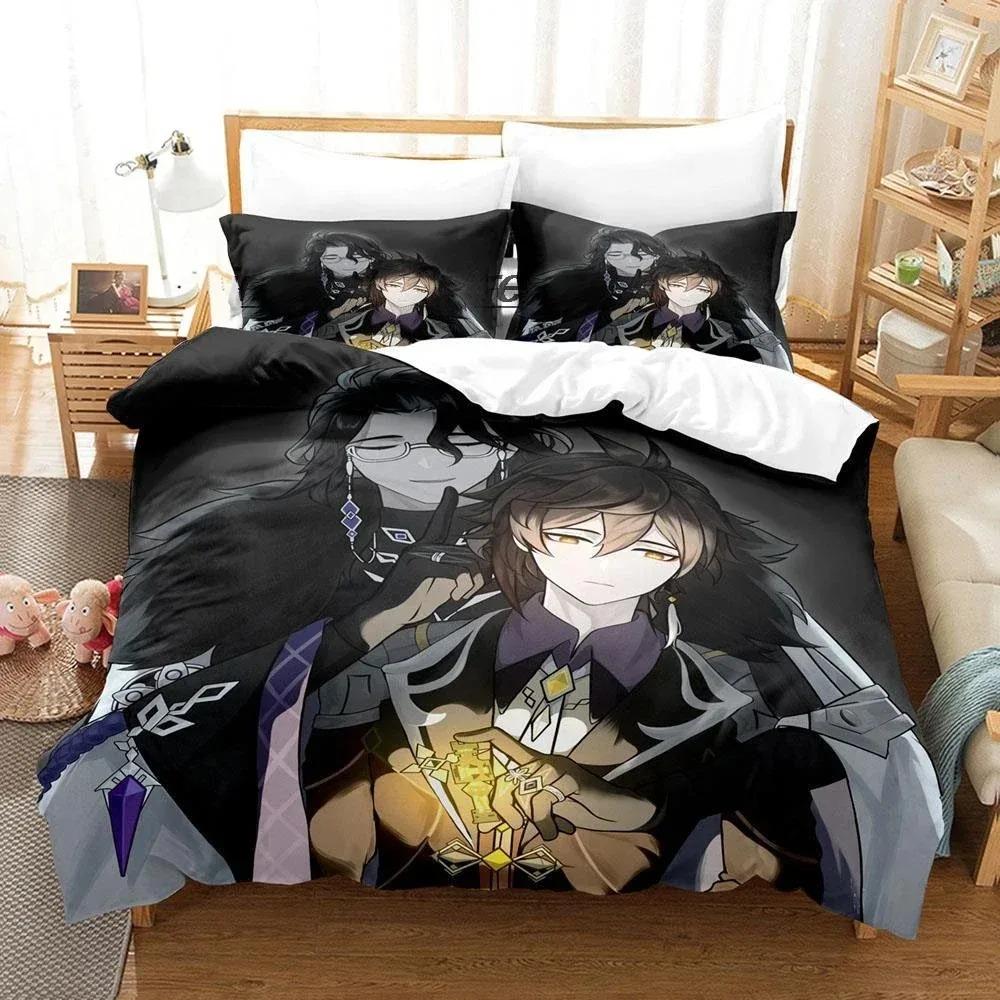 Comforter 3D Print Kawaii Genshin Impact Pantalone Bedding Set Bedroom Soft Modern S Comefortable Quilt