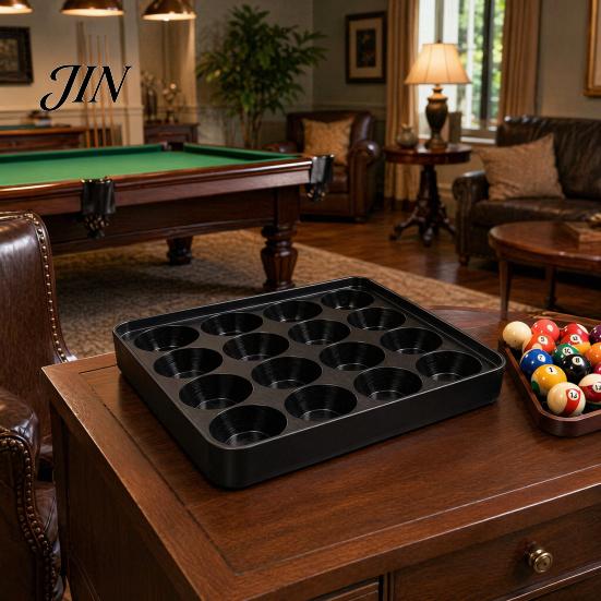 Pool Billard Tablett für 16 Kugeln, 3D-gedruckter Halter mit erhöhtem Rand, Snooker Transport-Aufbewahrungstablett, Tischzubehör