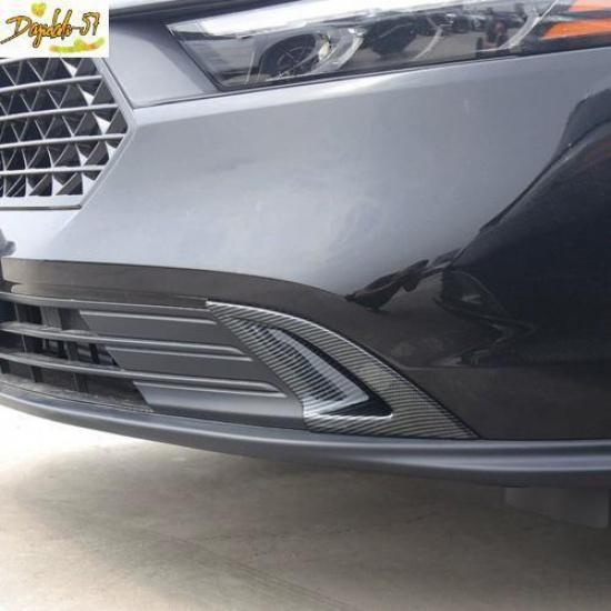 Carbon Fiber Style Front Fog Light Lamp Trim Fit For Honda Accord