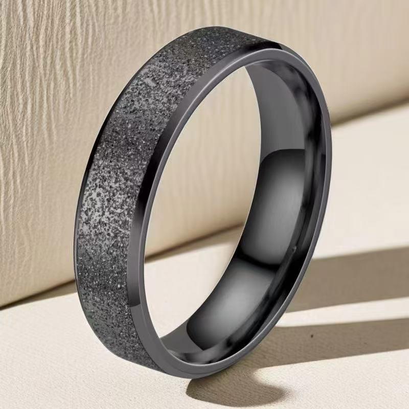 Fashion Frosted Stainless Steel Titanium Rings for Women - Versatile, No-Fade Taigang Style