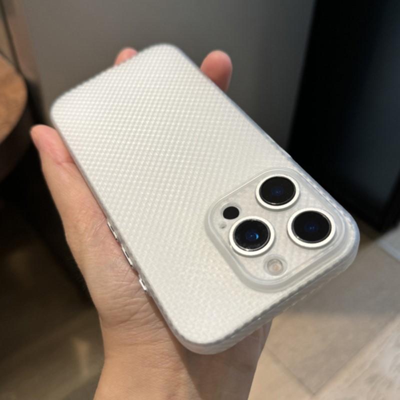 Ultra cienkie etui na telefon z teksturą włókna węglowego, twarde, do iPhone 16 16E 15 14 Plus 13 12 Pro Max, smukłe, PC, przezroczyste, odporne na wstrząsy, miękkie etui