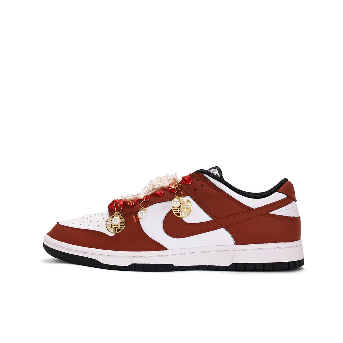 

Nike Dunk Coverage Abrasion Resistant Slip Resistant Low top Skateboard Shoes Unisex White Red HF5441-100(Team59-) 36.5