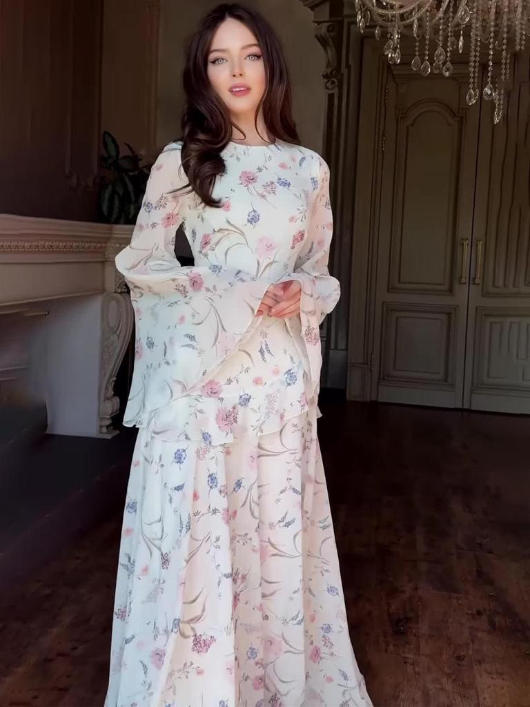Elegant Spring Floral Long Sleeve Dress (2025)