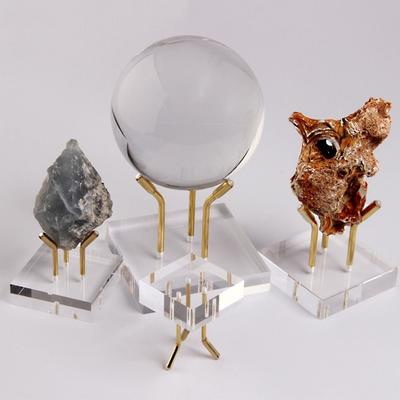 Transparent Crystal Ball Base Jewelry Stand Acrylic Sphere Display Stand Craft Photography Props Mineral Shelf Home Decoration