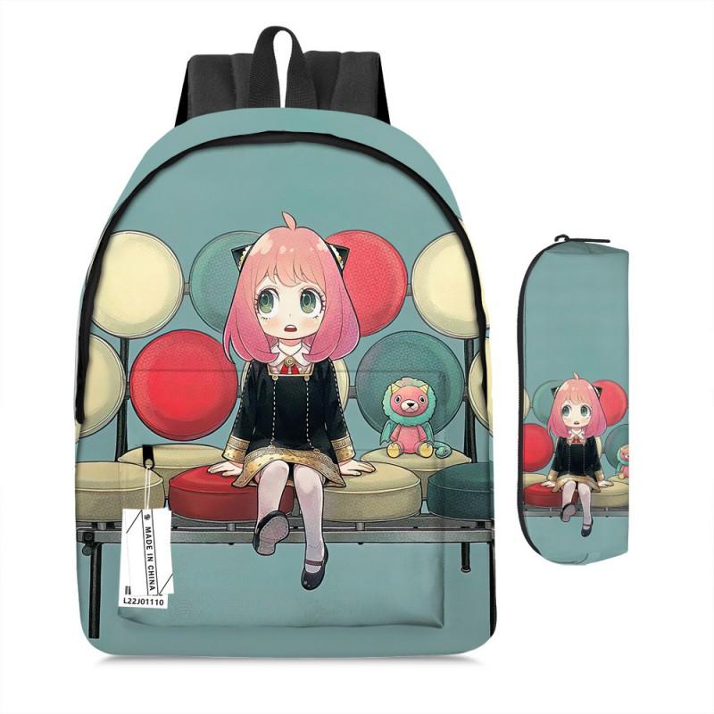 Zaino Scolastico per Bambini con Astuccio Coordinato Design Cartoon Stampato Leggero Traspirante Tessuto Oxford Classi 5-6