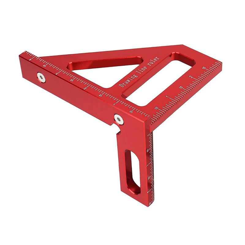 Precision Aluminum Alloy Miter Triangle Ruler 45°/90° Woodworking Square Protractor 3D Multifunctional Measuring Toolsolss