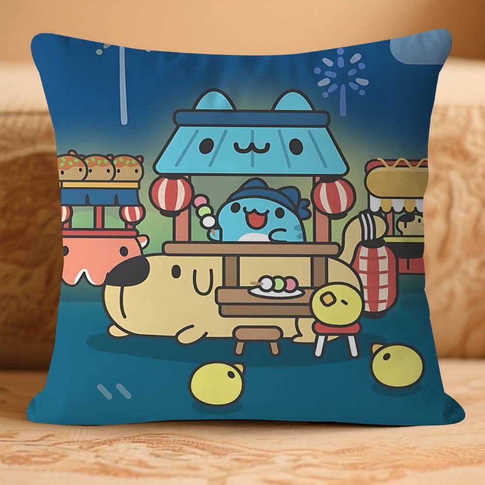 B-Bugcat-CARTOON Capoo Pillow Case Removable Washable Cushion Cover – All-Season Soft Linen