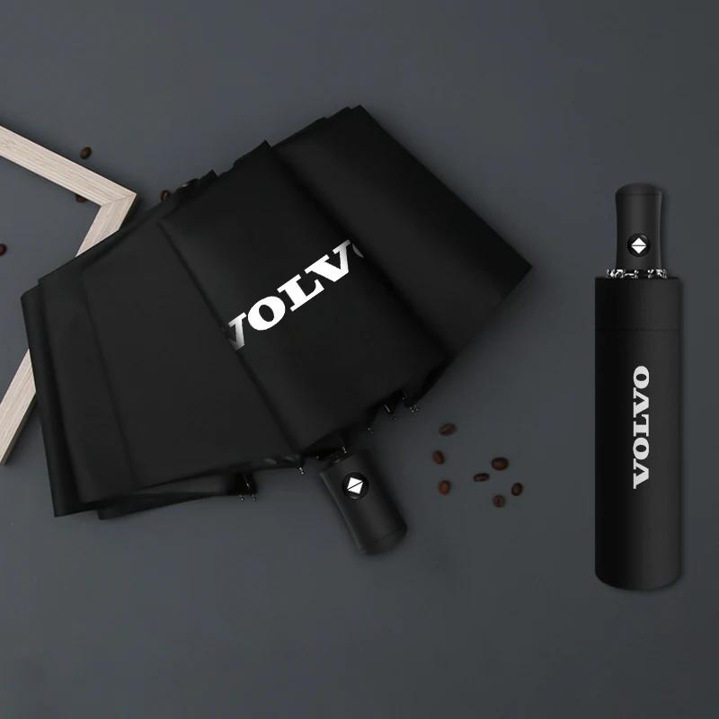 

Automatic Car Logo Umbrella 3 Folding Wind Resistant Anti UV Parasol For Volvo RDESIGN XC60 XC90 S60 S80 S60L V40 V60 AWD V90 чорний