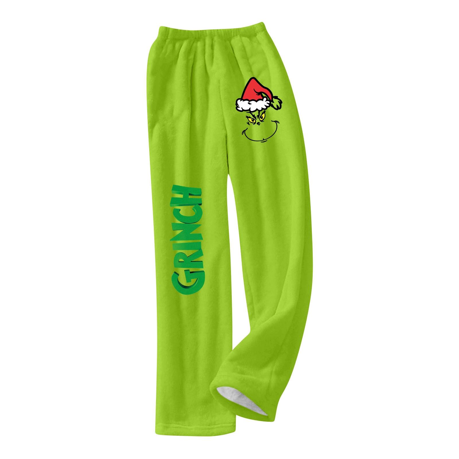 

Женские мягкие удобные пижамные брюки Женские повседневные домашние брюки с принтом Зимние XL зелёный