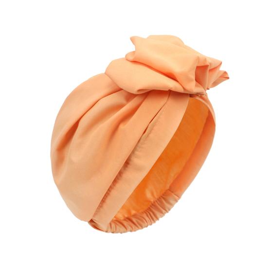 Turban Hat Retro French Style Flower Decor Women Hat Solid Color Breathable Wind-proof Headwear Daily Wear