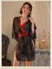 Erotic Black Japanese Kimono Lingerie Set