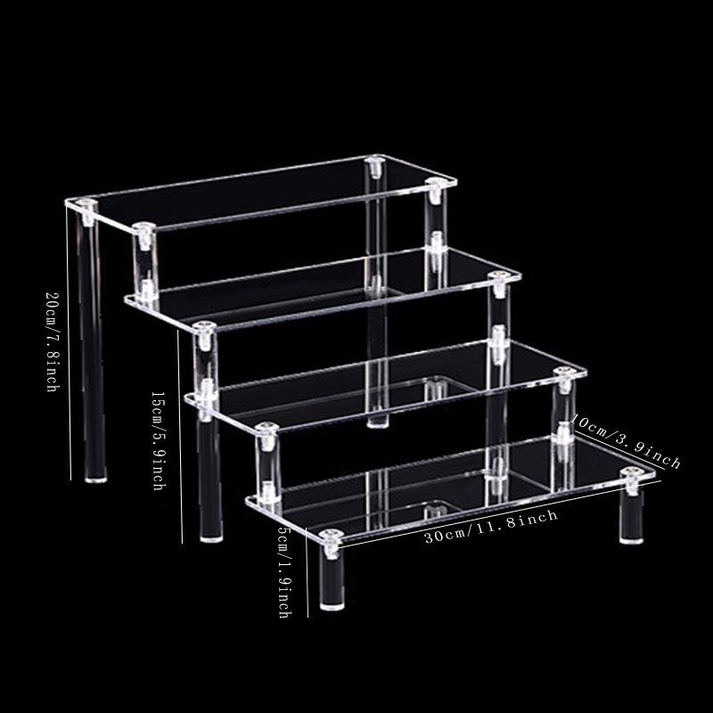 Acrylic Multi-layer Trapezoidal Display Stand for Figures & Jewelry