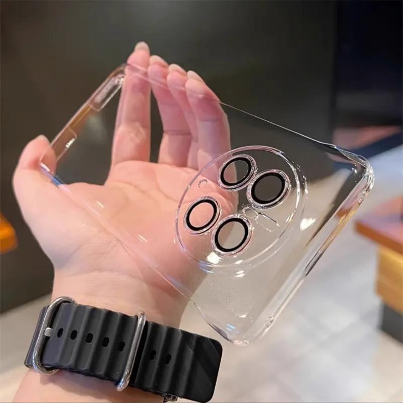 Applicable To Huawei P90 Borderless Mobile Phone Case MATE80 Transparent Electroplating Mate70p Anti-drop Magic8 Protective Case