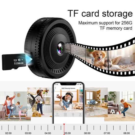 WiFi Wireless Camera 1080P HD-compatible Night Vision Indoor Home Security Camera Outdoor Surveillance Camera Portable Mini Sport Action Camera