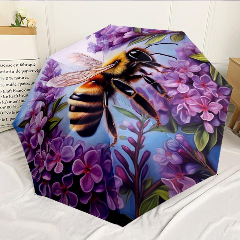Bee Yin Yang Harmony 8-Frame for Travel, camping, Casual Lightweight Portable Umbrella, Essential for every family Holidays Birthday Gift