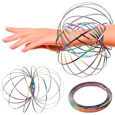 Spinner Ring Arm Magie Kinetische Feder 3D Armband Feder Fidget Ring Regenbogen Interaktives Feder Spielzeug Geschenk für Erwachsenen Stressabbau