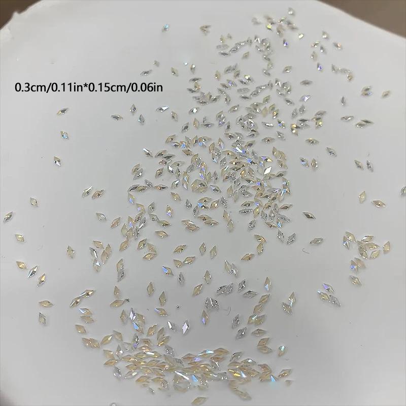 50 Stück Mini Rhombus Zirkon Weiß Nail Art Strasssteine Nagelanhänger Maniküre Ornamente Nail Art Enthusiasten