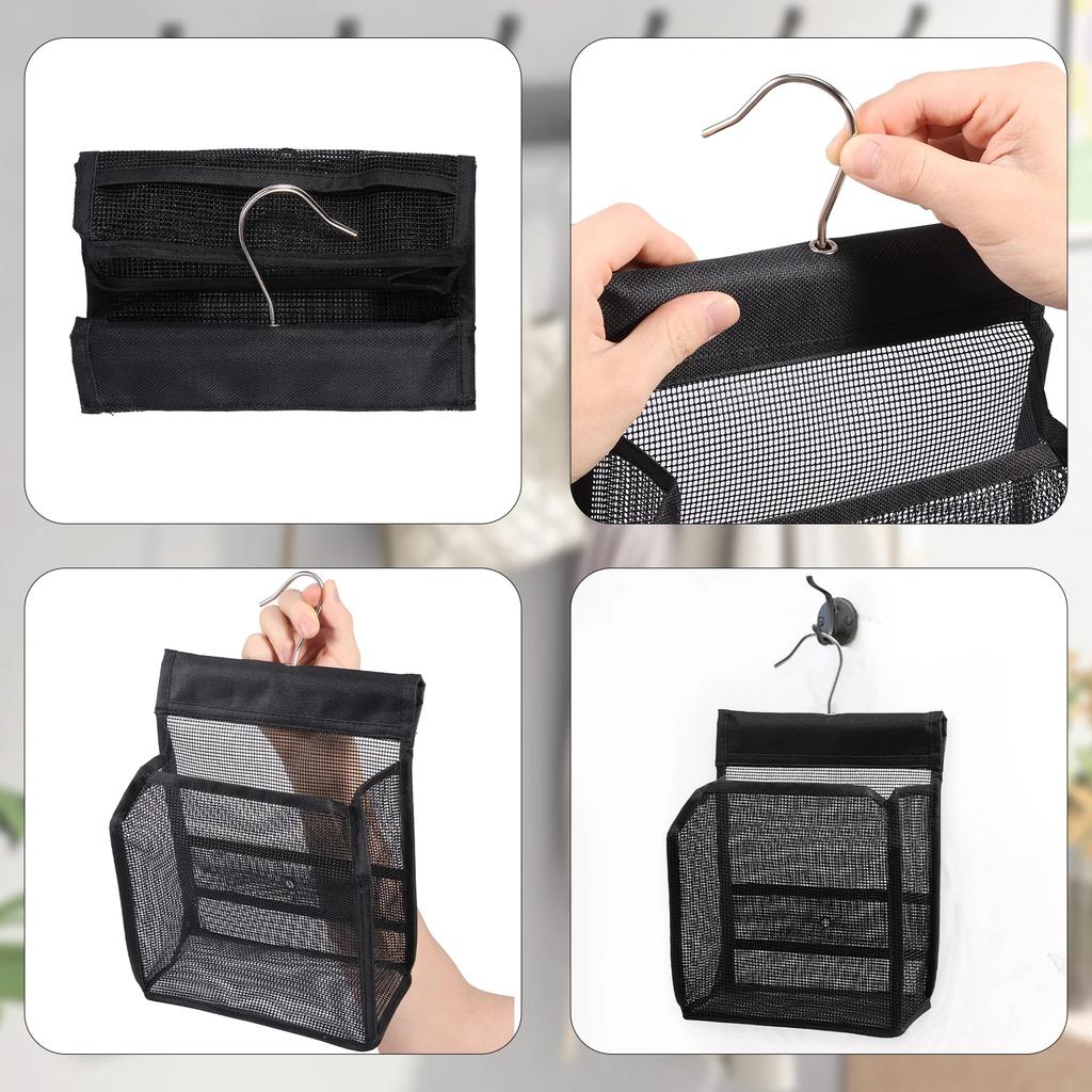 Hanging Toiletry Bag PVC Mesh Hanging Bag Portable Quick Drying Shower Storage Bag Wall mounted Cosmetics Toiletries Organizer