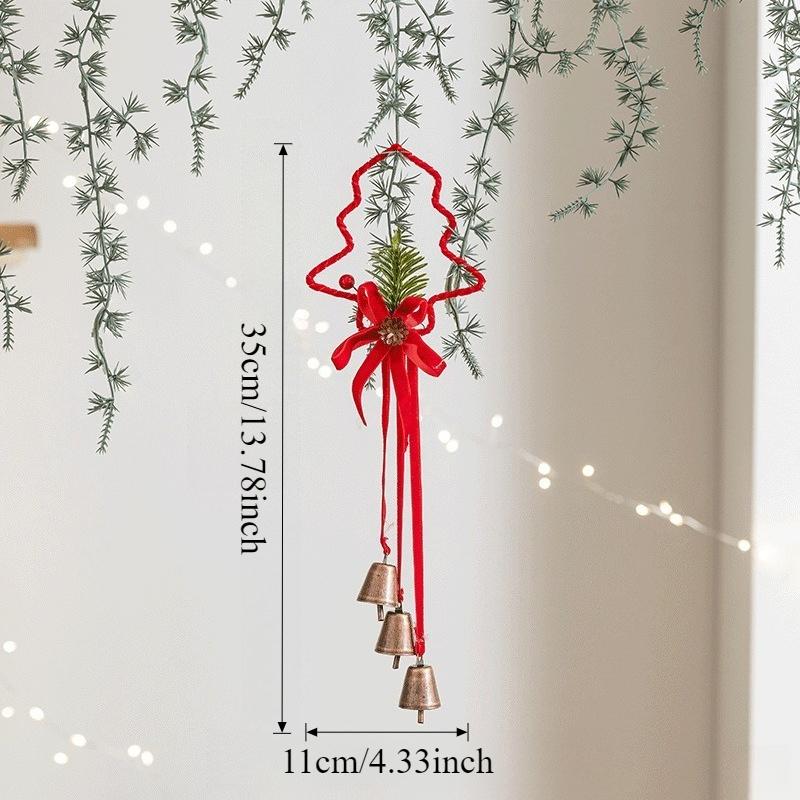 

Christmas Tree Bows Ribbons Ornaments with Bell Red DIY Xmas Tree Hanging Pendents New Year Home Party Decor Produtos Natalinos 1pc