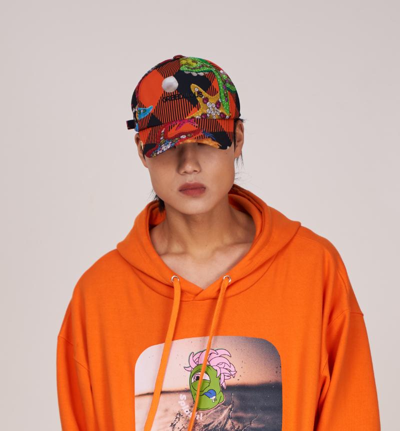 GREEDILOUS Ocean Check Print Ball Cap