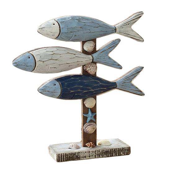 

Деревянная Рыбка в Морском Стиле Декорация Летний Океан Морское Животное Стоячий Знак Деревенская Статуэтка Рыбы Центральный Элемент для Стола Дома Офиса Гостиной A