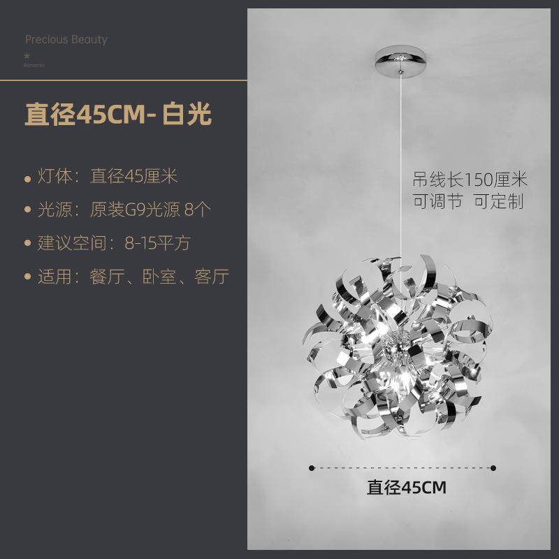 Restaurant Chandelier Post-modern Personality Art Pendant Light Hotel Model Room Bar Light Luxury Design Stainless Steel Lamps