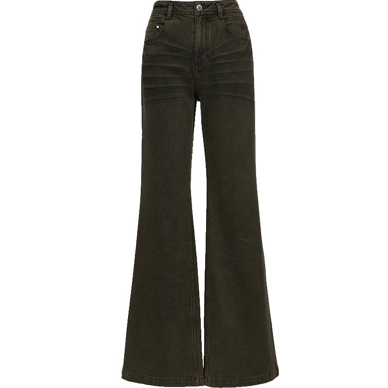 

ONLY 2025 Summer Retro Brown High-Waist Flared Jeans M