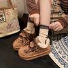 2025 Plush German Training Shoes Women's Winter Platform Round-toe Casual Board Shoes Leopard Print Snow Boots