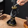 Meditating Buddha Incense Burner Zen Resin Holder for Cone Incense Serene Home Decor Altar Accessory for Meditation Calming Gift