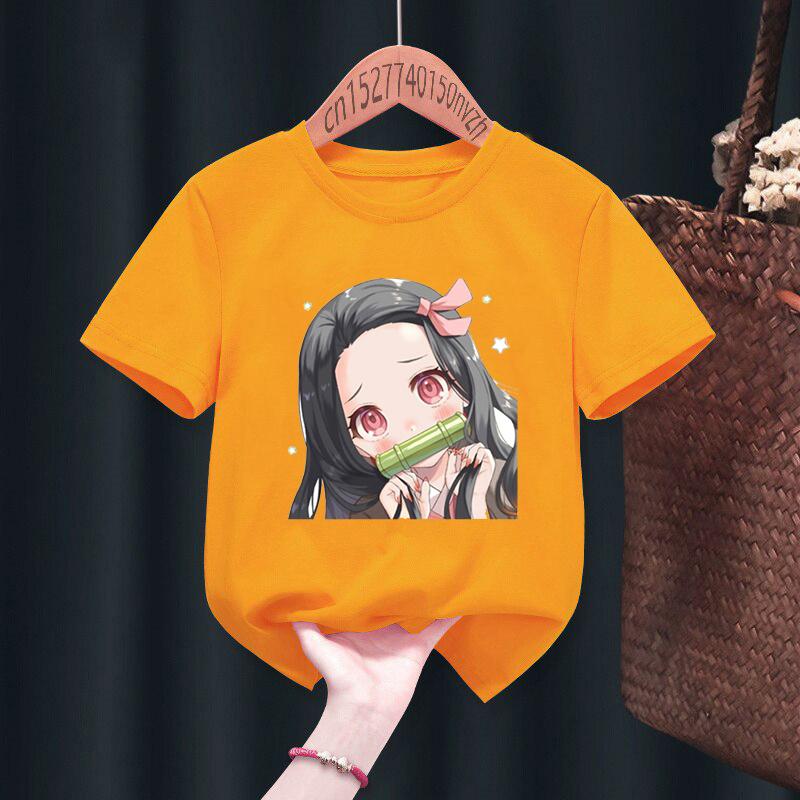Nezuko Kamado Kimetsu No Yaiba 3D Print Kid T-shirts Children Baby Black  Kawaii Clothes Boy Girl T-Shirts
