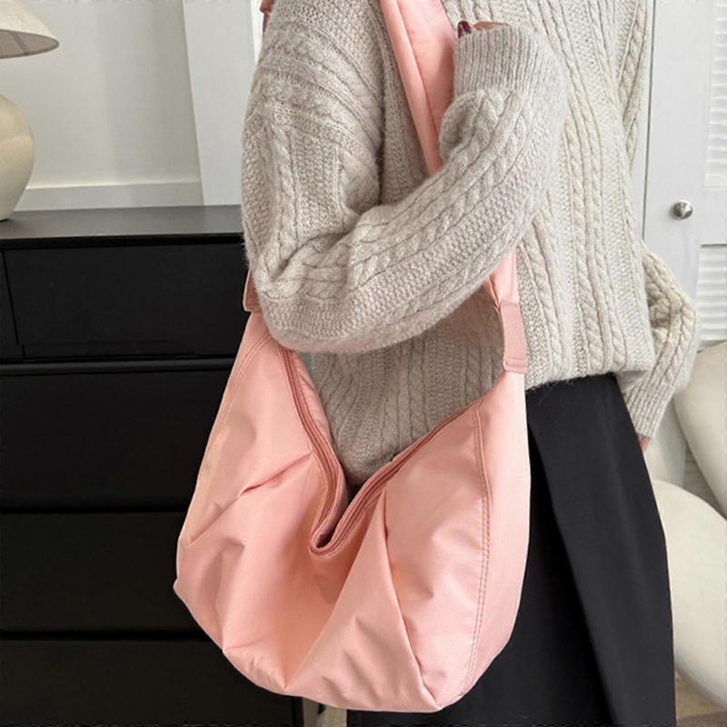 Mehrzweck Nylon Umhängetasche für Damen Crossbody Geldbörse Ideal für Schule Reisen und lässige Sportoutfits Weiß