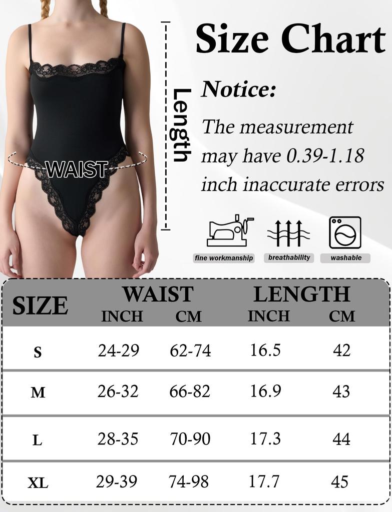 Maeau Tummy Tightening Cute Lace Cami High Butt Lifting Body XL Women's Bodysuit, Leotard, Shapewear, Tights, Elasticity, Shaper, Black,