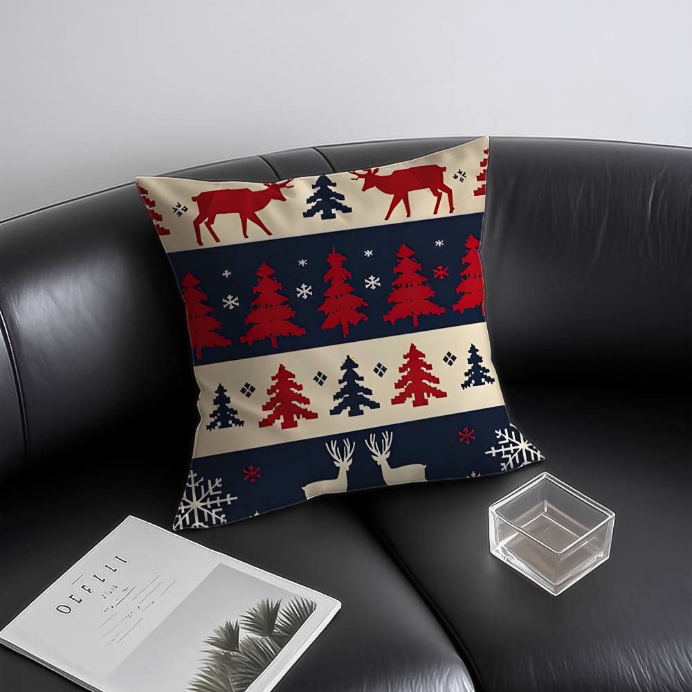 Christmas Adorable Reindeer Cute Pillow Case Anti-dustmite Invisible zipper Sofa Bed