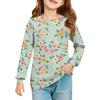 Girls' Long Sleeve Blouse - Round Neck Soft Waist Tunic