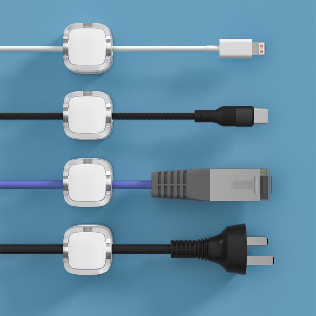 Transparent Magnetic Cable Organizer - Desktop Charging Cable Holder & Plug Hook
