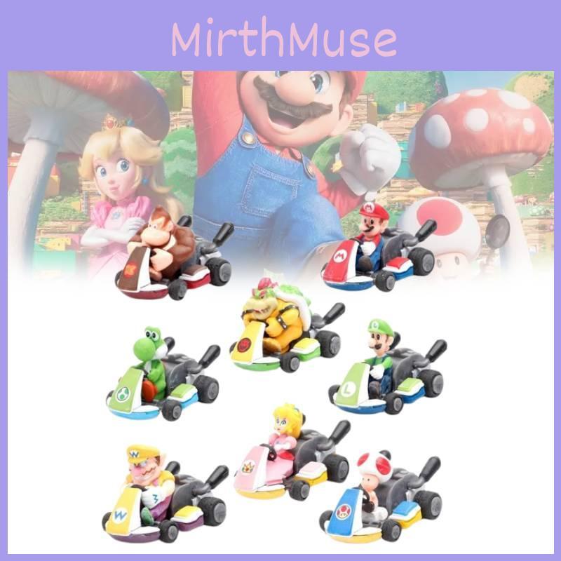 Mario Super 8pcs Kart Pull Back Car Princess Luigi Bowser Figure Children Toys