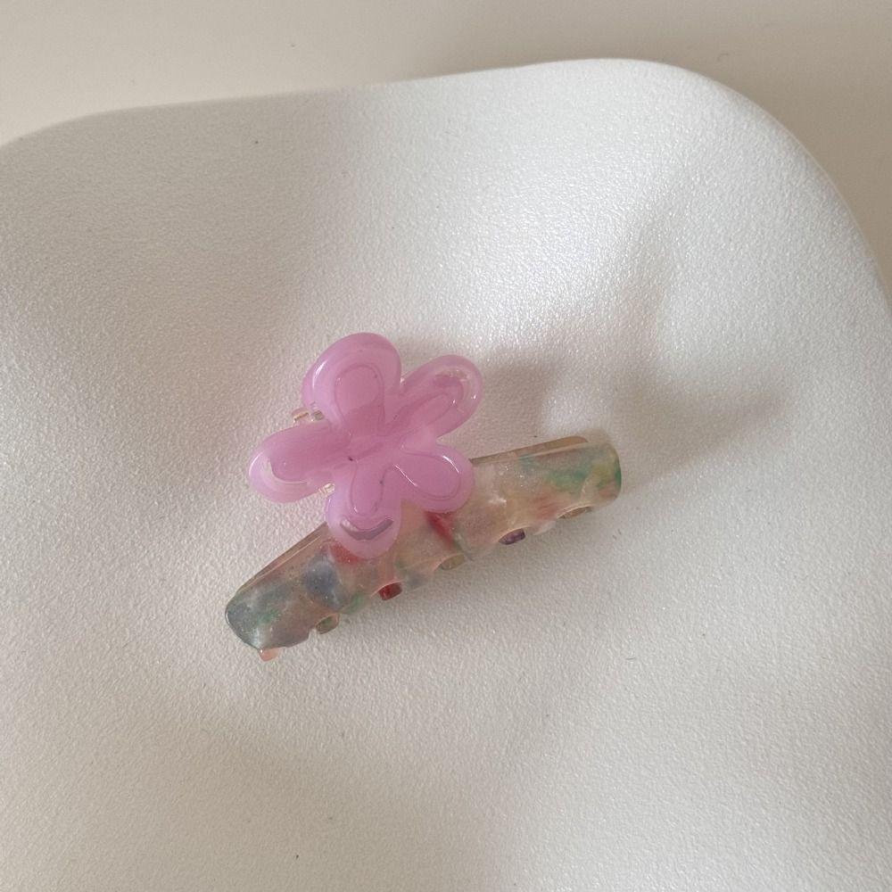 Creative Hairpin Acetic Acid Hair Claw Colorful Floral Design Acetate Shark Clip Large Korean Style Flower Hair Clip Vacation