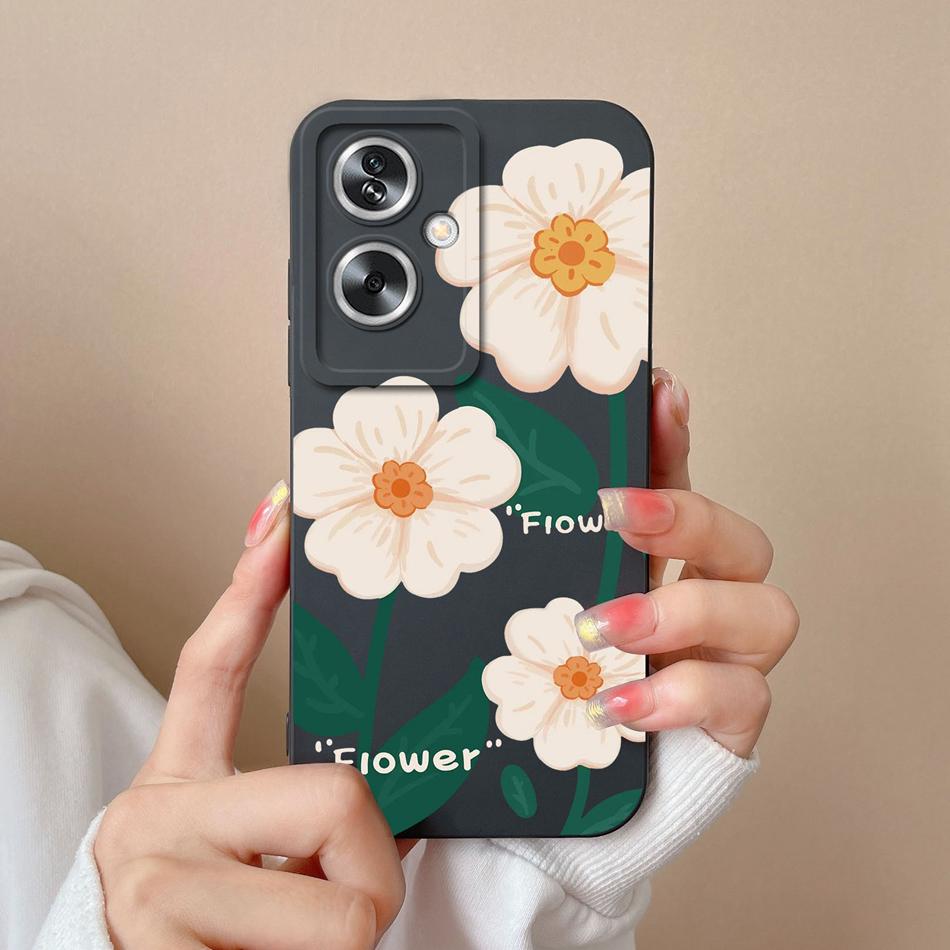 

Case For OPPO A79 A2 5G Flower Soft Liquid Silicone Camera Lens Protection Phone Shockproof Back Cover For OPPO A79 A2 Funda OPPO A79 (5G)