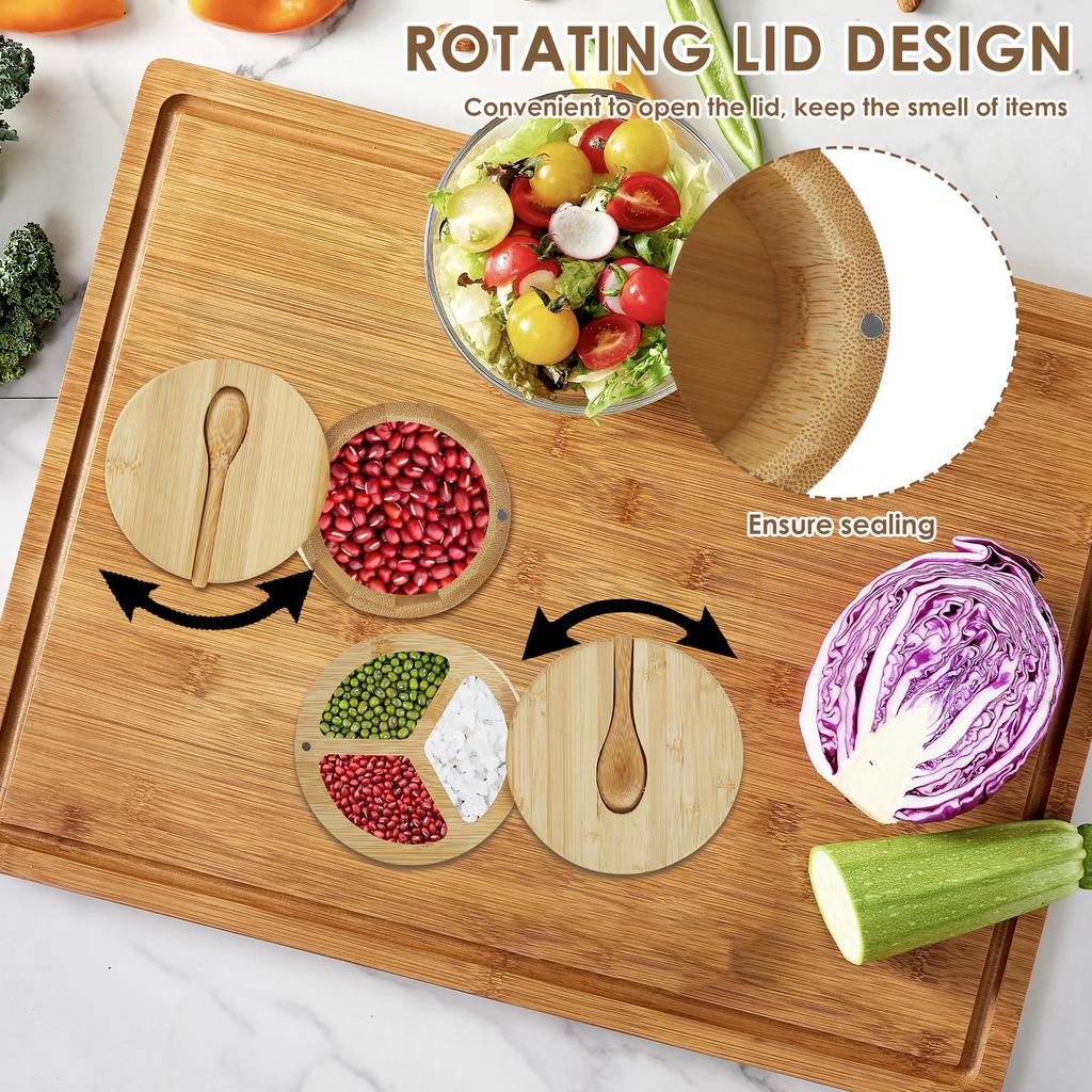 Wood Salt or Spice Box with Lid and Scoop, Spice Storage Box Salt Container To Storage Pepper, Table Salt, Gourmet Salts, Spice