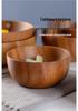 Acacia Wood Salad and Rice Bowl - Large Round Wooden Basin Tableware