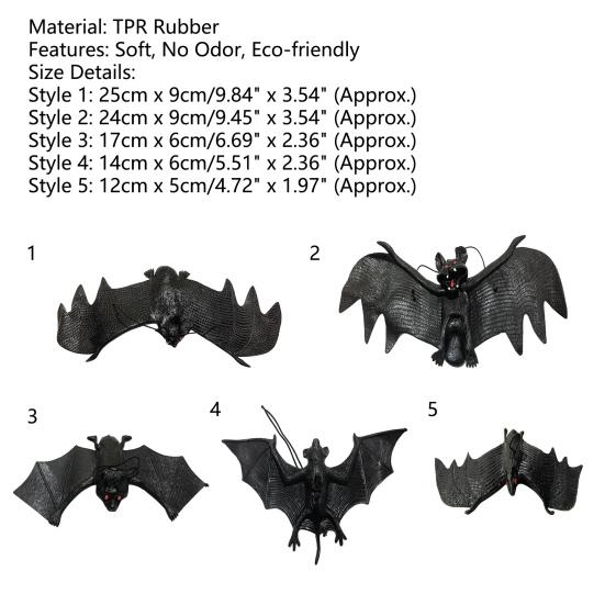 Simulation Animal Toy Eco-friendly Realistic Looking TPR Rubber Hanging Simulation Bats Trick Toy for Home