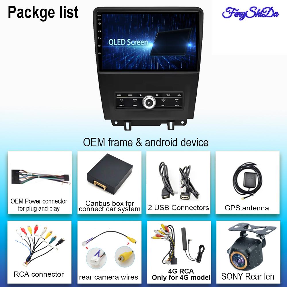 Carplay Android 14 For Ford Mustang V S-197 2009 - 2014 Auto Radio Stereo Multimedia Video Player GPS Navigation NO 2din DVD BT