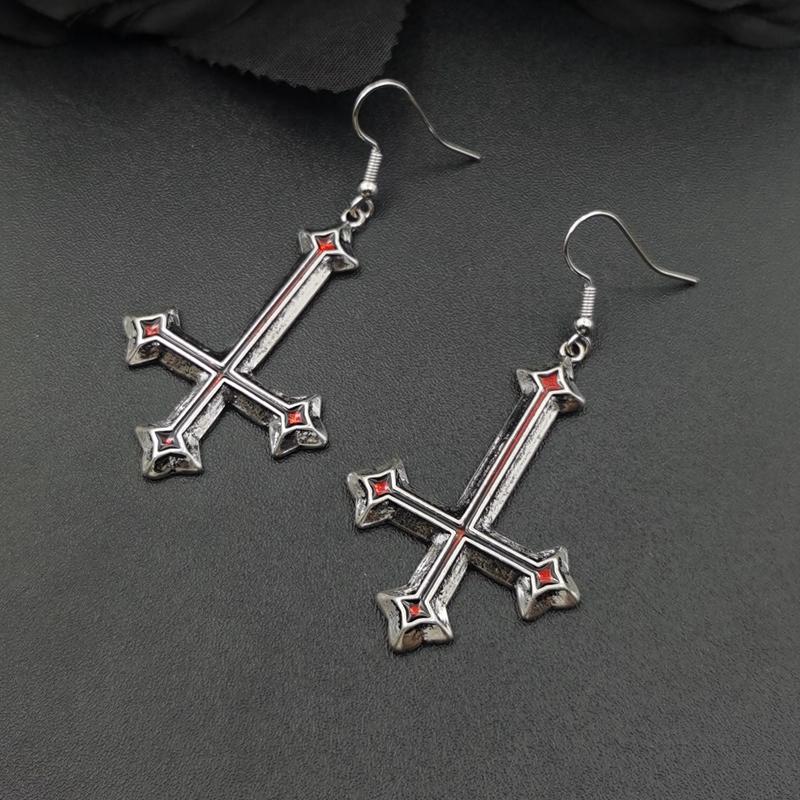 Y2K Various Styles Cross Earring for Women Girl Halloween Gothic Lolita Punk Vintage Earrings Piercing Ear Studs Jewelry