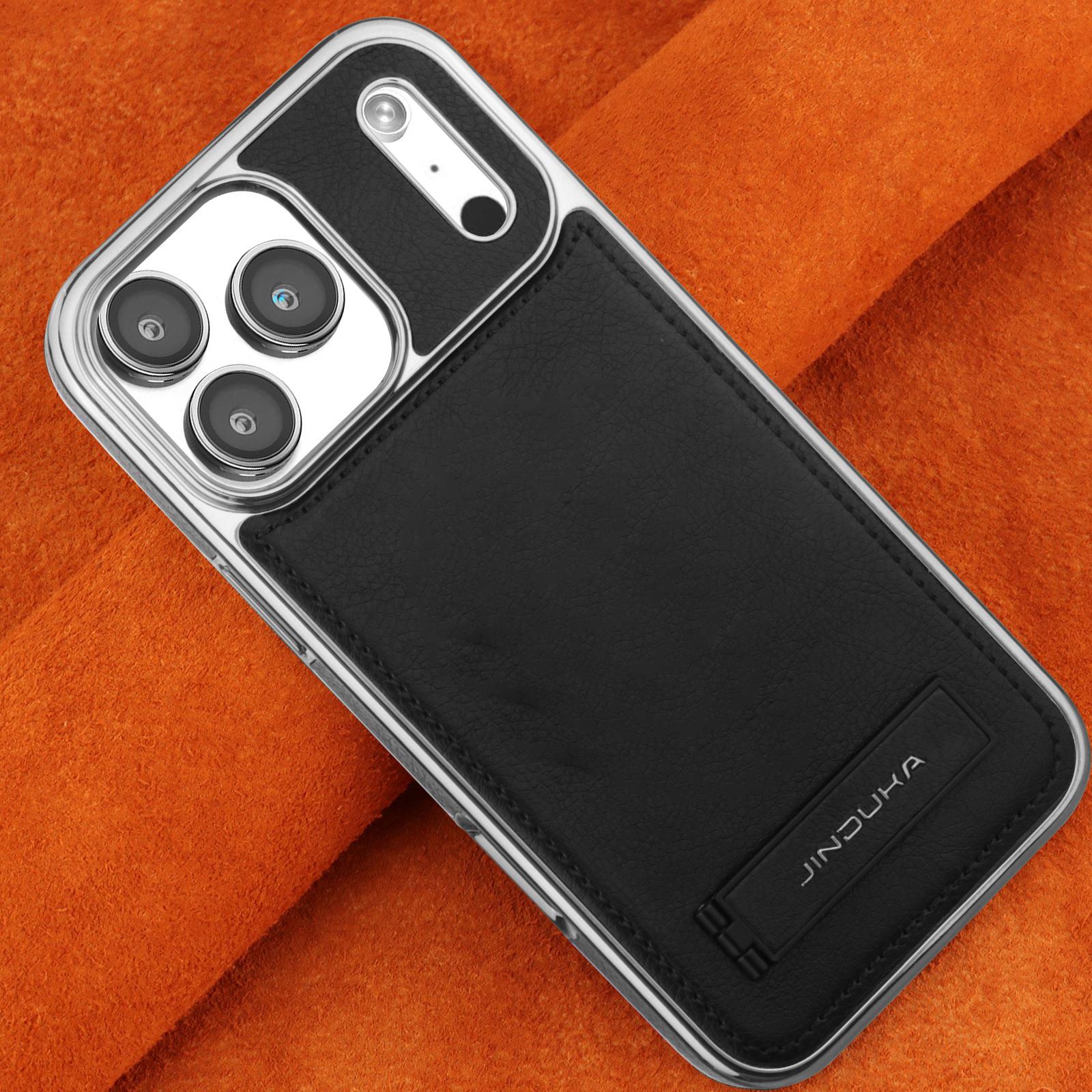 

Luxury Leather Texture Phone Case for iPhone 17 Air 16 15 Plus 14 pro Max Magnetic Cover And Hidden Stand Business Stylish Shell iPhone 15 чёрный