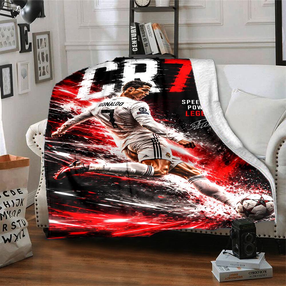 1pc Number 7 Soccer Blanket, Gift, for Men and Women, Soft Blanket, Good for Sofa Bed Couch Travel, Lightweight Flannel Blanket