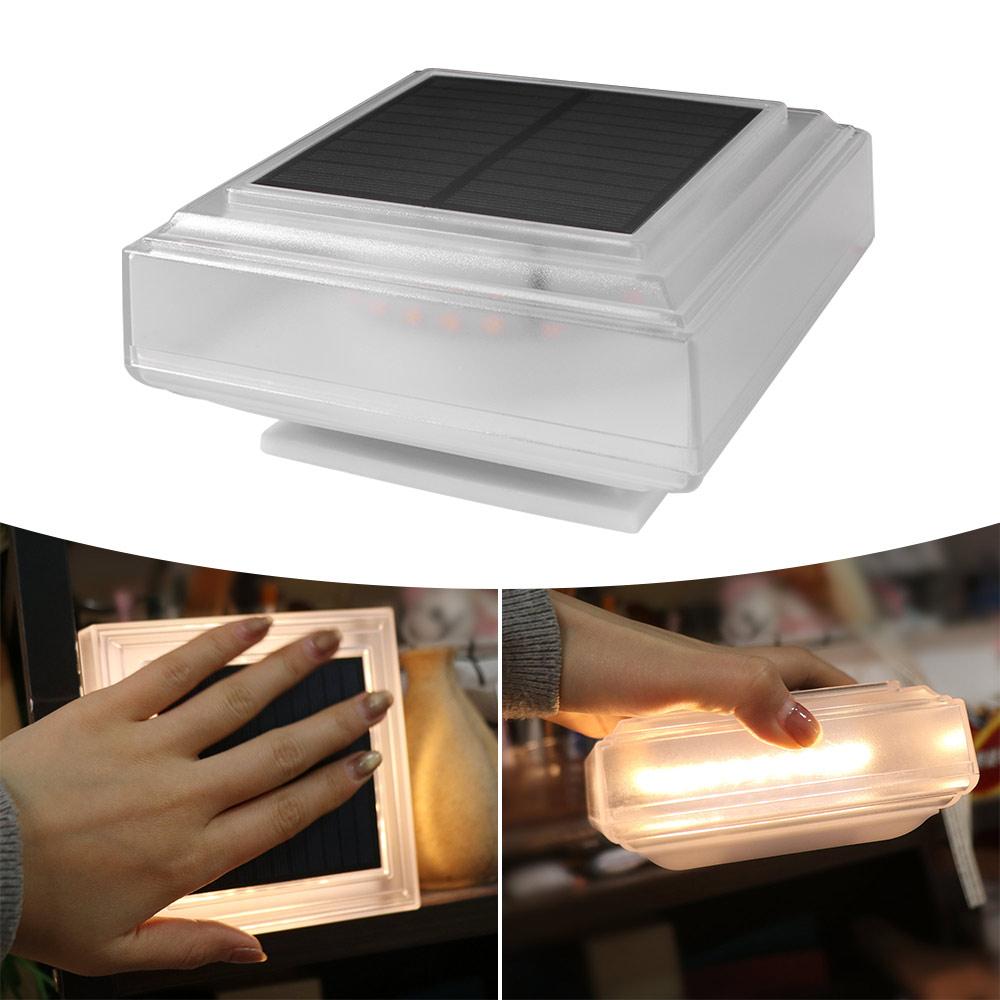 Solar Powered Solar Post Light Waterproof Fence Deck Column Lamp LED Pillar Cap Lights Courtyard