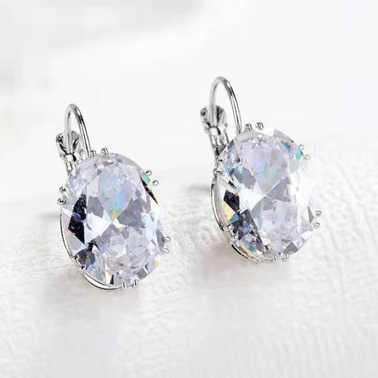 1/2 Pairs Teardrop Earrings Lightweight Sparkling Cubic Zirconia Water-drop Pendant Drop Earrings Jewelry Accessories