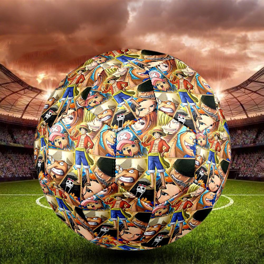 One Piece Print Size 5 Soccer Ball, Standard Match Football for Sports Game and Team Practice, Ideal Gift for Soccer Fans