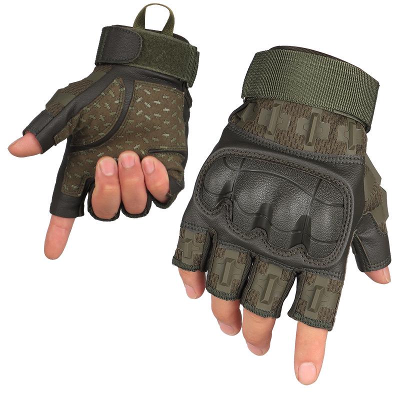 

Camouflage Half-Finger Tactical Cycling Gloves – Anti-Collision Shell, Soft Leather, Non-Slip, Wear-Resistant for Outdoor Sports. XL