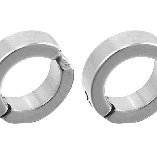 Oorklap Clip Cool Roestvrij Staal Punk Stijl Ronde Cirkel Oorbellen Mannen Sieraden voor Feest